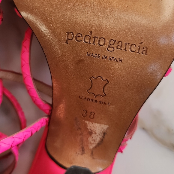 Pedro Garcia Bright Pink Strappy Heels, Sz 38 - Picture 12 of 15